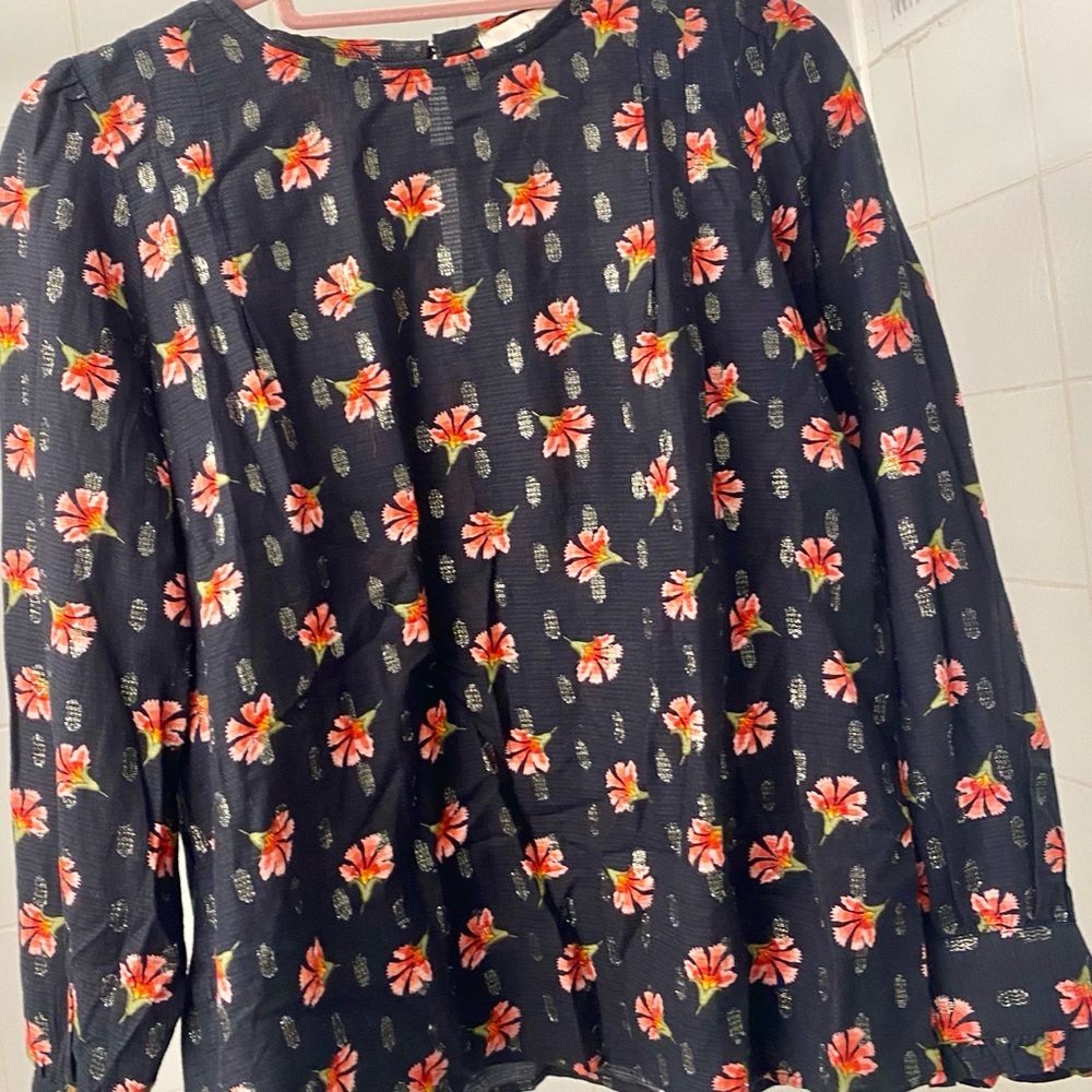 🔵Floral Sparkle Blouse